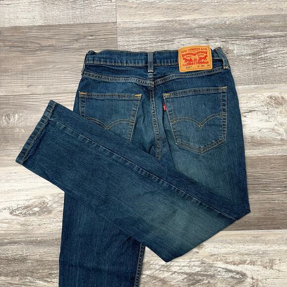 Levis 514 Red Tab Dark Wash Blue Mens 29x29 Classic Straight Leg Denim Jeans - Picture 1 of 11